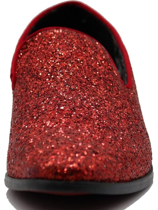 Men\'s Red Vintage Glitter Loafers Slip On Tuxedo Dress Party Classic Shoes main image 5